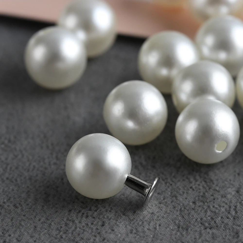 1 упаковка круглые жемчужные заклепки пуговица для тканевых брюк сумка шляп