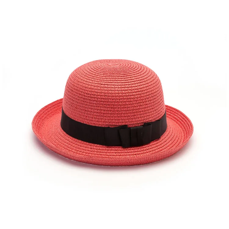 

Fashion Beach Braid Summer Women Straw Hats with Ribbon solar fans