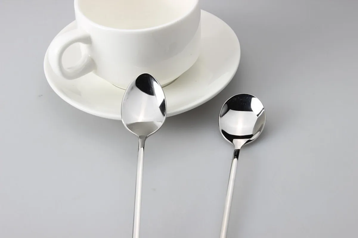 Двухкомпонентная кофейная ложка из нержавеющей стали с длинной ручкой для