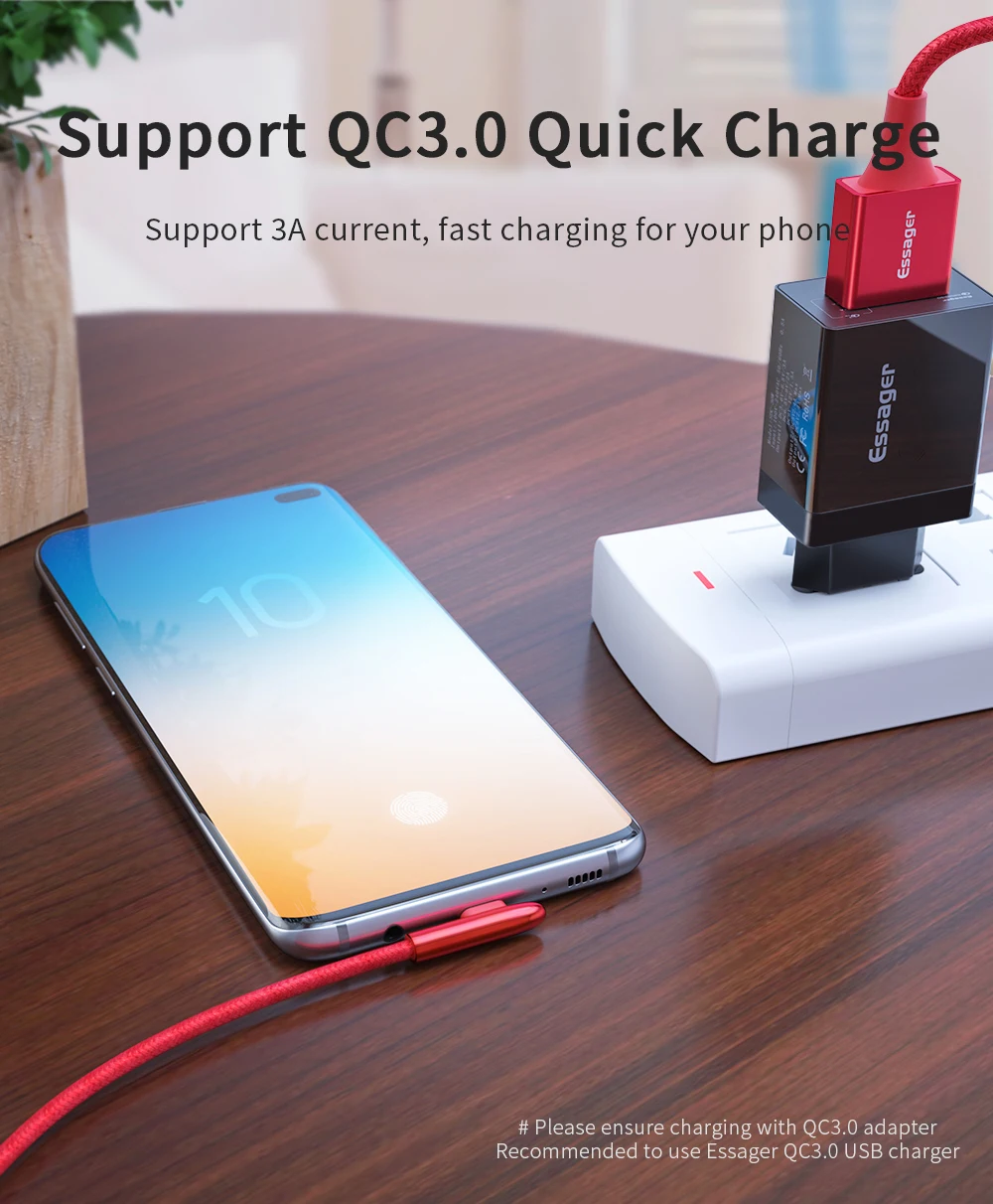 Essager 90 градусов usb type C кабель для samsung Note 10 Xiaomi Redmi 8 Oneplus 7 Pro Быстрая зарядка usb type-C шнур USB-C зарядное устройство