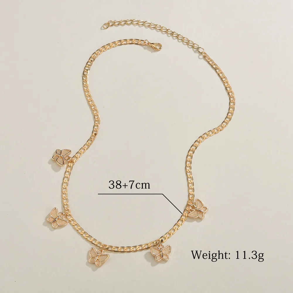 Duoying золотая цепочка с подвеской-бабочкой ожерелье-чокер женское массивное