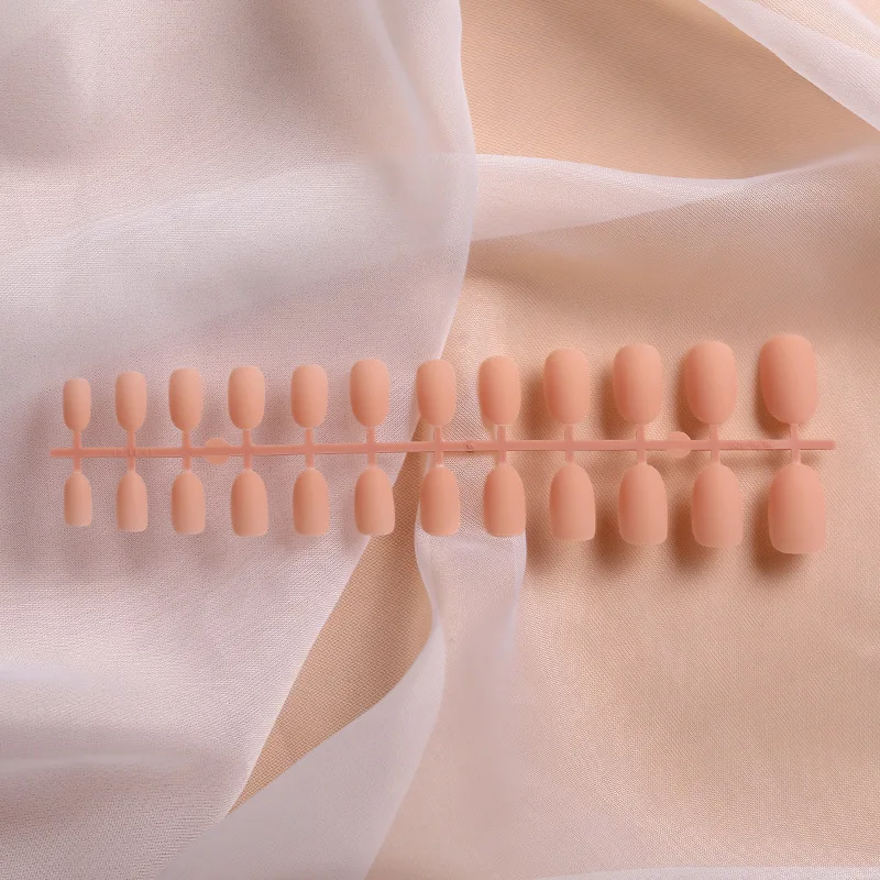 Съемные накладные ногти 24 шт. многоразовые длинные круглые однотонные матовые с