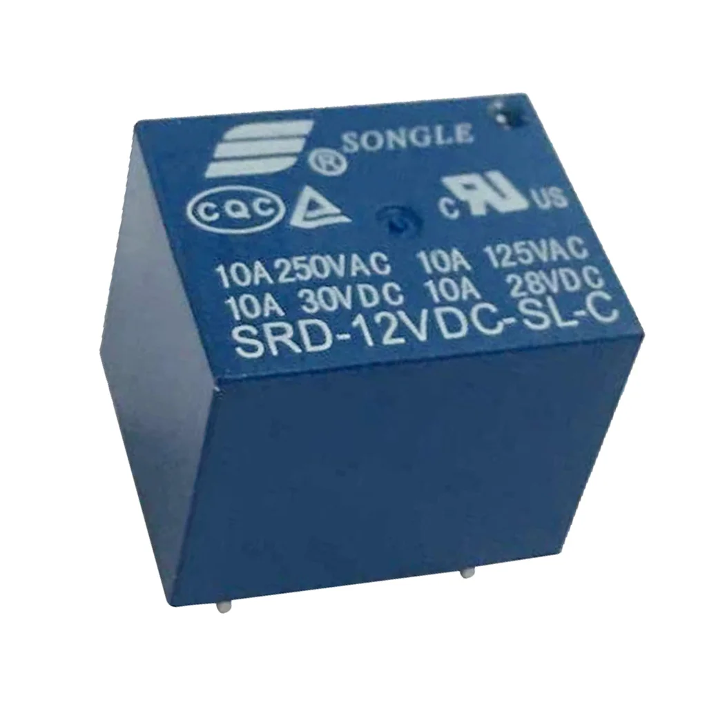 10x 12VDC Мини реле питания SPDT 10A PCB крепление 5 контактов SONGLE | Обустройство дома