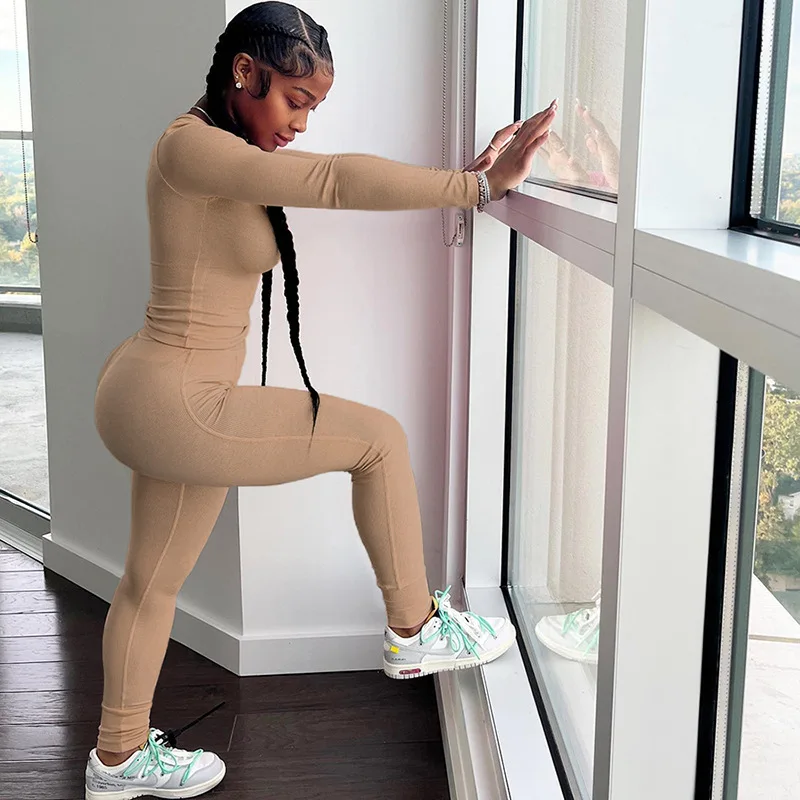 

Casual Women Tracksuit Two Piece Set Shirt And Long Pants Fitness Sportsuit Matching Set Winter Clothes For Women Outfit