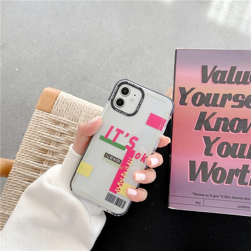 

for iPhone 12 Case Luxury TPU Full Protection Soft Cover Personality Letters for iPhone 12 Phone Case
