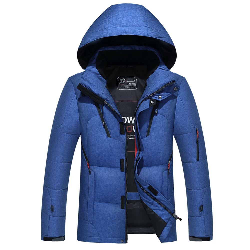 90% белый утиный пух высокое качество мужская зимняя куртка толстая парка пальто