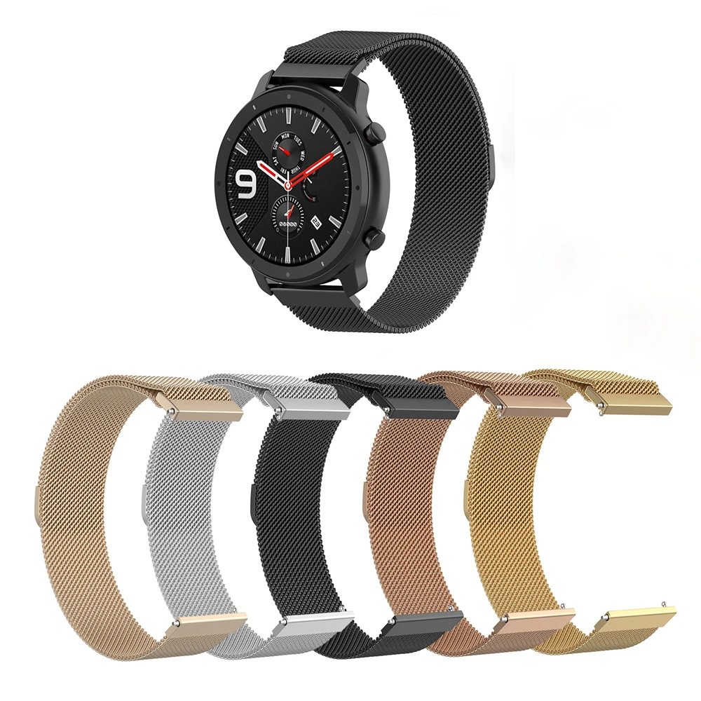 20 мм Миланский металлический магнитный ремешок из нержавеющей стали для Xiaomi Huami