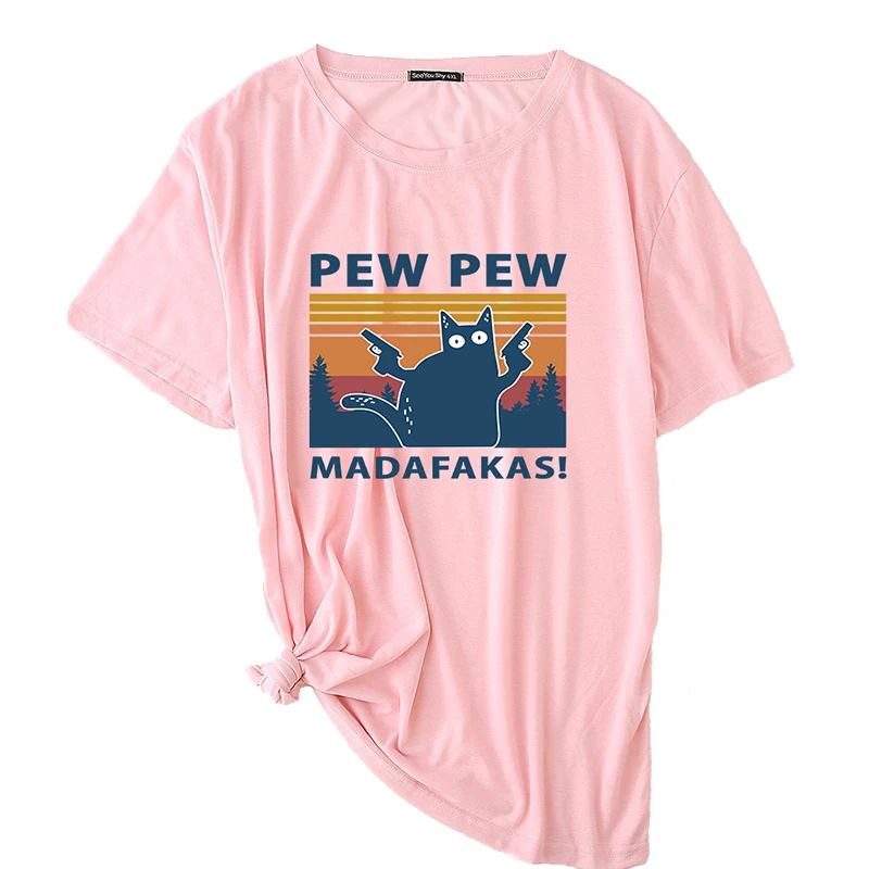 

YLDSGS 100% Cotton Shirt Novelty Funny Cat Vintage Crew Neck Men's T-Shirt Humor Women Top Tee Gift Y2k