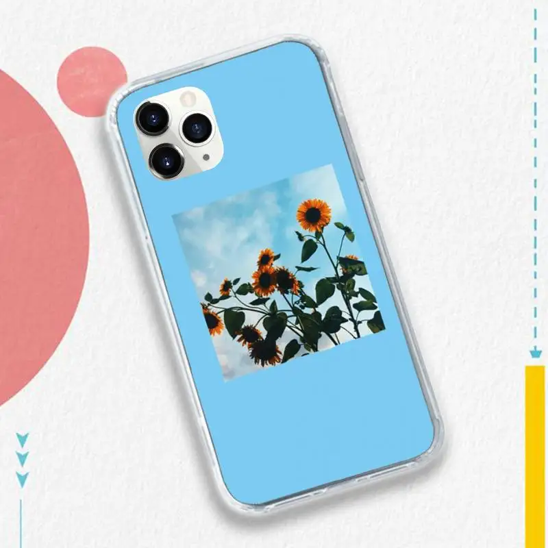 

Sunflower flower landscape Art Phone Case for iPhone 11 12 pro XS MAX 8 7 6 6S Plus X 5S SE 2020 XR