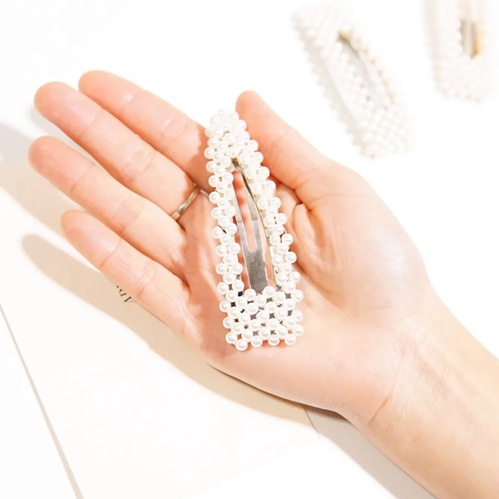 INS Для женщин для милых девочек жемчужная бусинка Заколка пряжка волос зажим