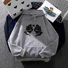 Женская толстовка с капюшоном и принтом дракона, в стиле Харадзюку