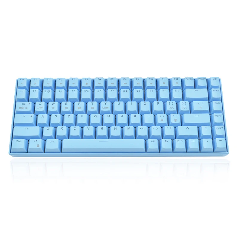 RGB/White Backlit Gaming Mini Mechanical Keyboard 84-Key Bluetooth/2.4G Wireless Hot Swappable Outemu Switch Keycaps Gamer