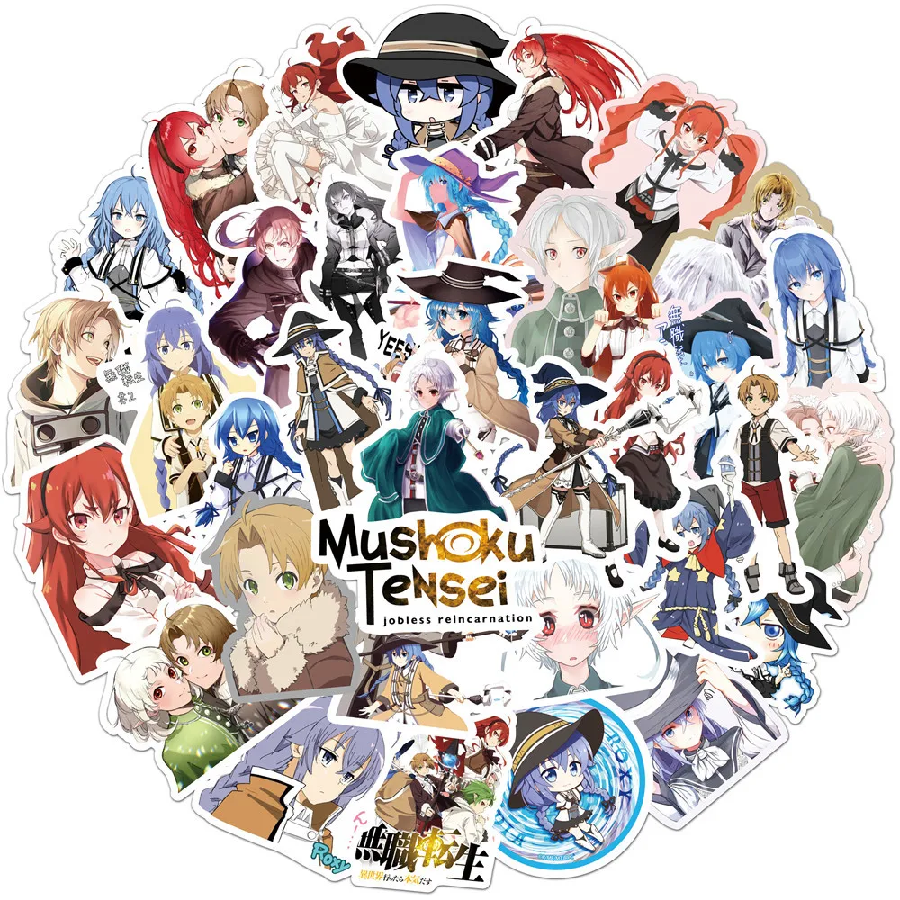 

10/50pcs Anime Mushoku Tensei: Jobless Reincarnation Stickers Graffiti DIY Skateboard Luggage Laptop Phone Car Sticker Toys