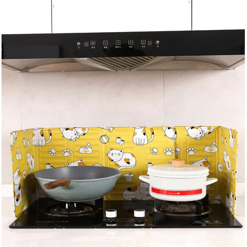 

Home Aluminum Foil Oil Splash-Proof Plate Heat Insulation Stove Oil Baffle Cooking Oil-proof Scalding Baffle Kitchen Accessories