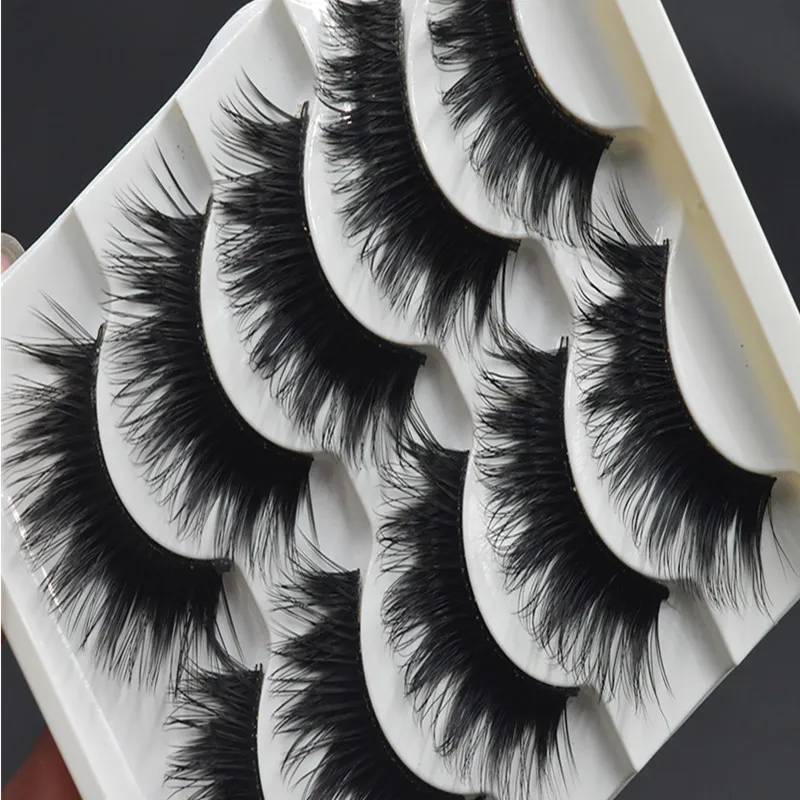 5 пар Beauty Lon g толстый макияж накладные ресницы черные толстые пушистые Накладные