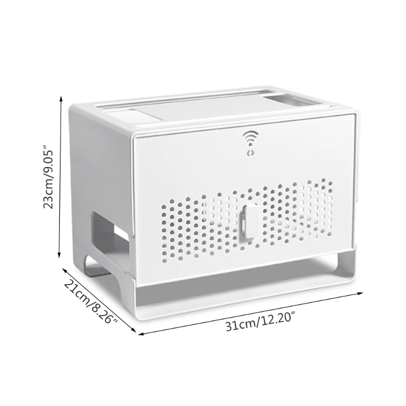 

27RF Dustproof Wifi Router Storage Box Desktop Socket Wire Organizer Box TV Set Top