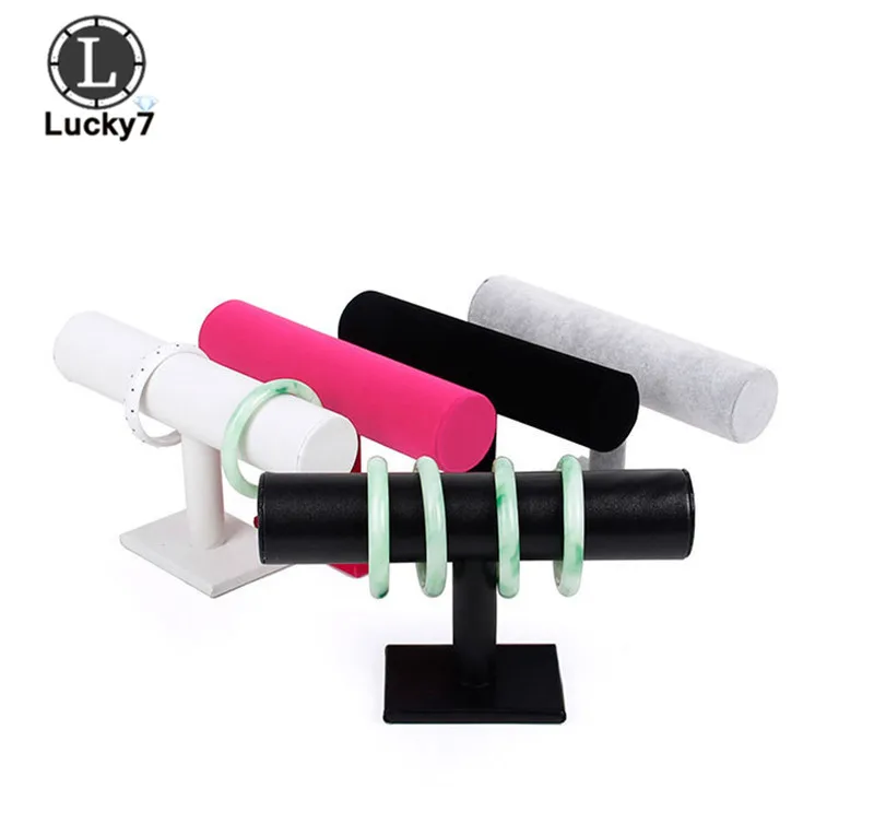 Стойка T Bar из белой искусственной кожи для браслетов цепочек часов стеллаж