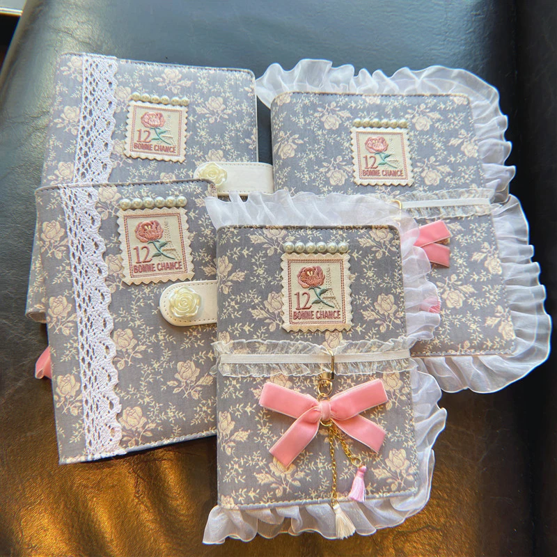 

A5/A6 Kawaii Loose Leaf Refill Notebook Floral Lace Tassel Binder Planner Lolita Notebook Replacement Kawaii Stationary