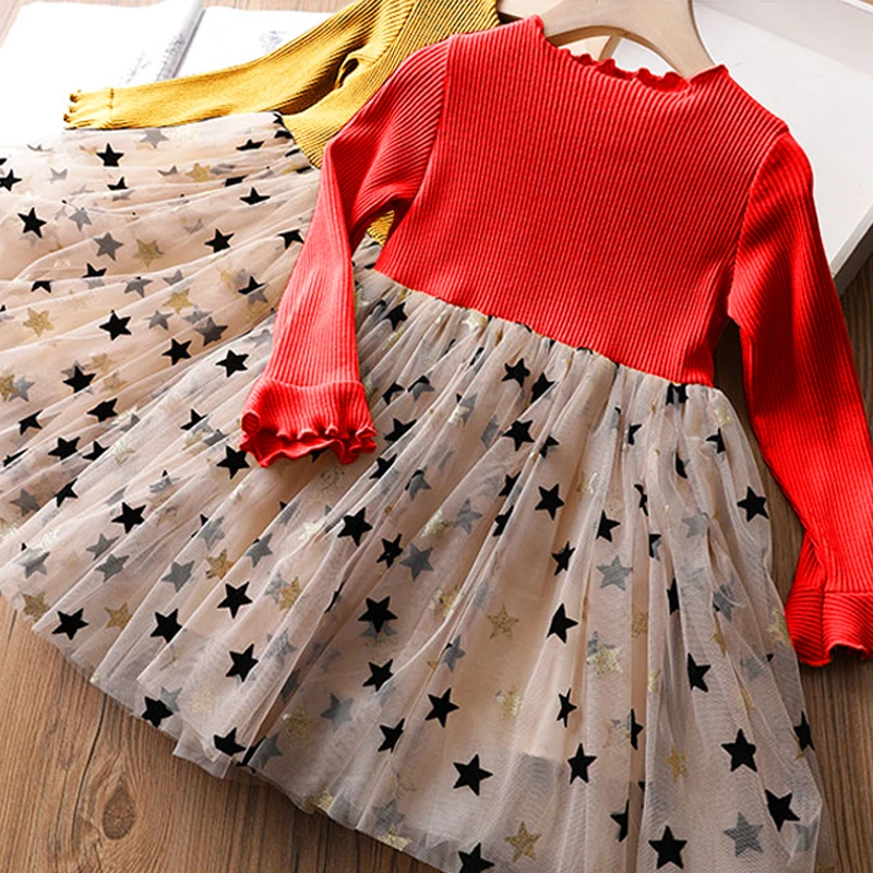 Fashion Winter Dress for Girl Red New Year Clothes Kids Dresses Girls Christmas Knitted Costume Long Sleeve Vestido infantil | Детская