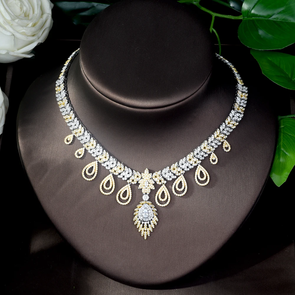 Женский комплект украшений hiневесты роскошные ювелирные изделия из двух тонов