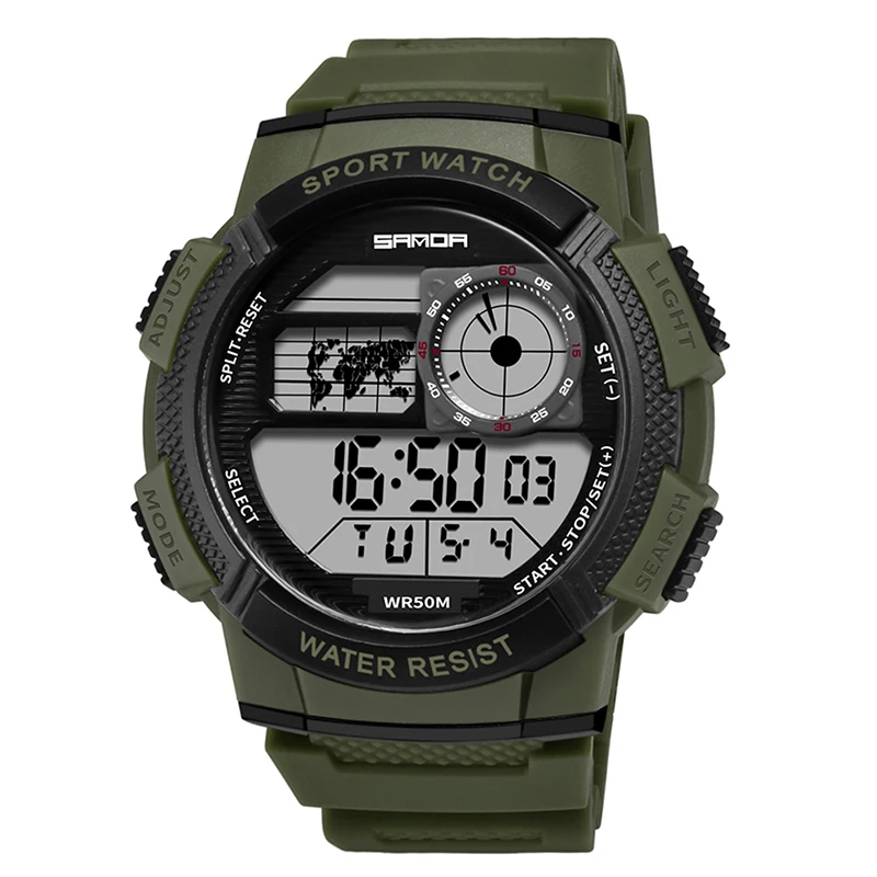 Прямая доставка Мужские Цифровые часы Новые многофункциональные