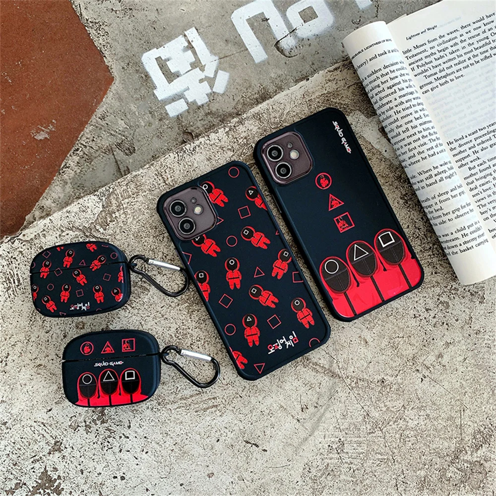 

Squid decompression silicone mobile phone case for iPhone 13 12 11 Pro 7 8 Plus X Xs Max XR Anti-fall Cartoon soft shell
