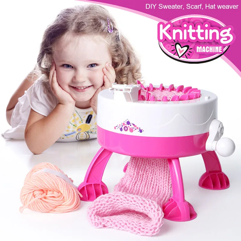 Children'S Hand-Cranked Automatic DIY Scarf Cap Rainbow Knitting Machine Creative Hand-Knitted Wool Girl Play House Toy | Игрушки и