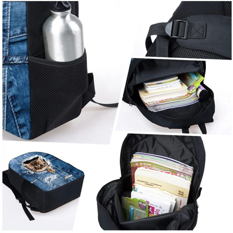 

Customzied Black Sunflower School Bag Set For Teen Boys Girls Cute Student Kids Schoolbag Cool Primary Children Bookbag Gift