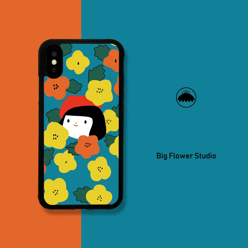 Bigflower для iphone11 мультяшный чехол с абстрактным цветочным узором защитный