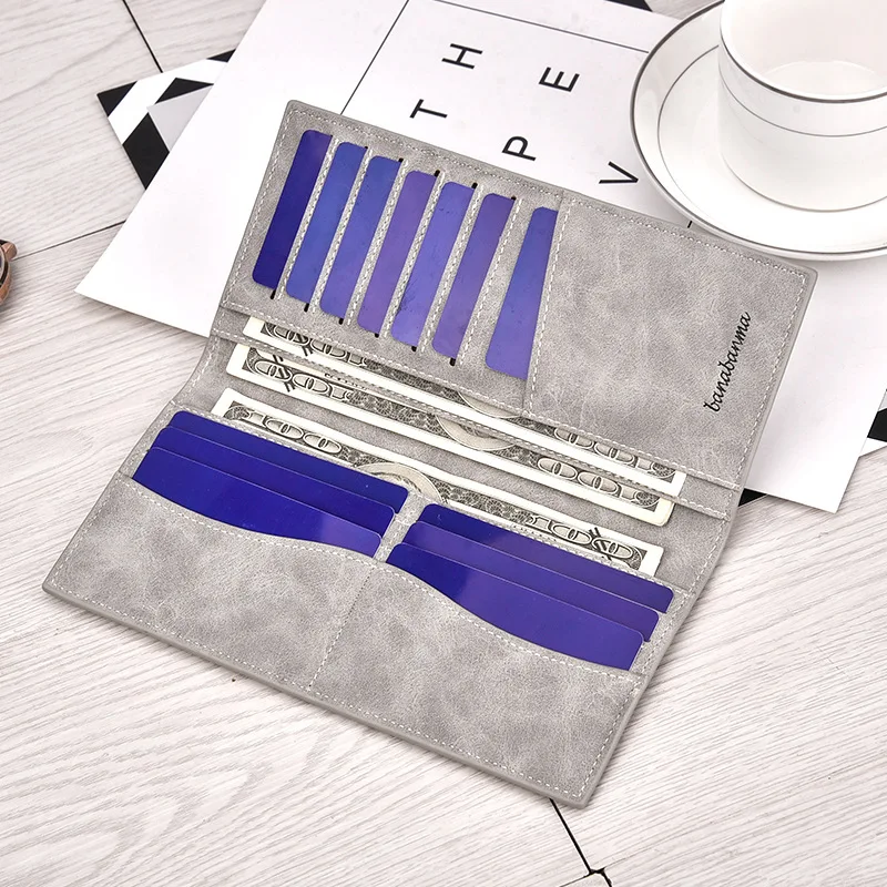 

New men's long retro wallet Korean version of fashion multi - slot thin wallet card bags manufacturers spot wholesale