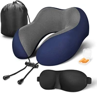 travel pillow 100 pure memory foam neck pillow comfortable breathable cover airplane travel kit with 3d contoured