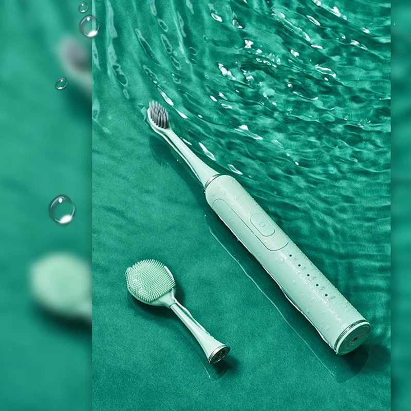 

Electric Toothbrush IPX7 2 in 1 Magnetic Levitation Charging 90 Days Soft Brush Head Toothbrush