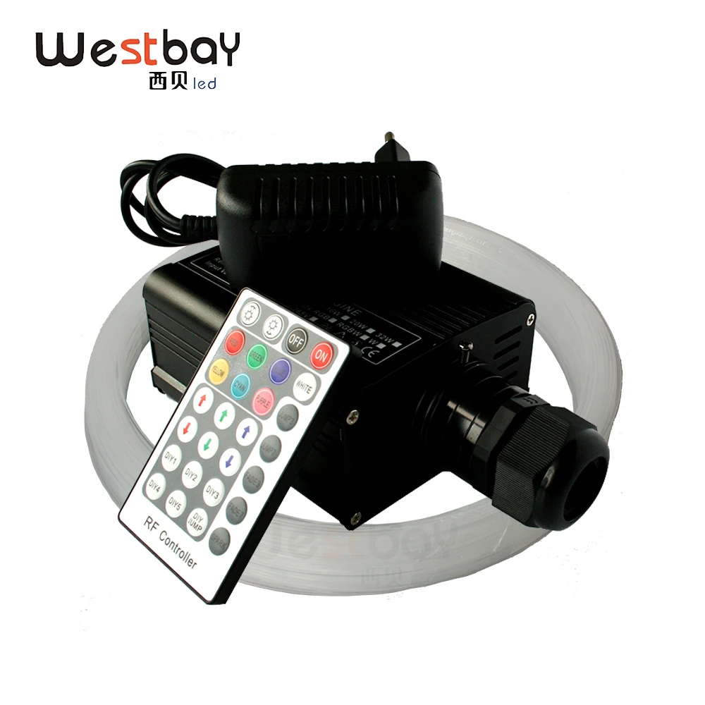 16 Вт RGBW светодиодный волоконно-оптический светильник 150 шт. 0 75 мм 2 м кабель RF 28key