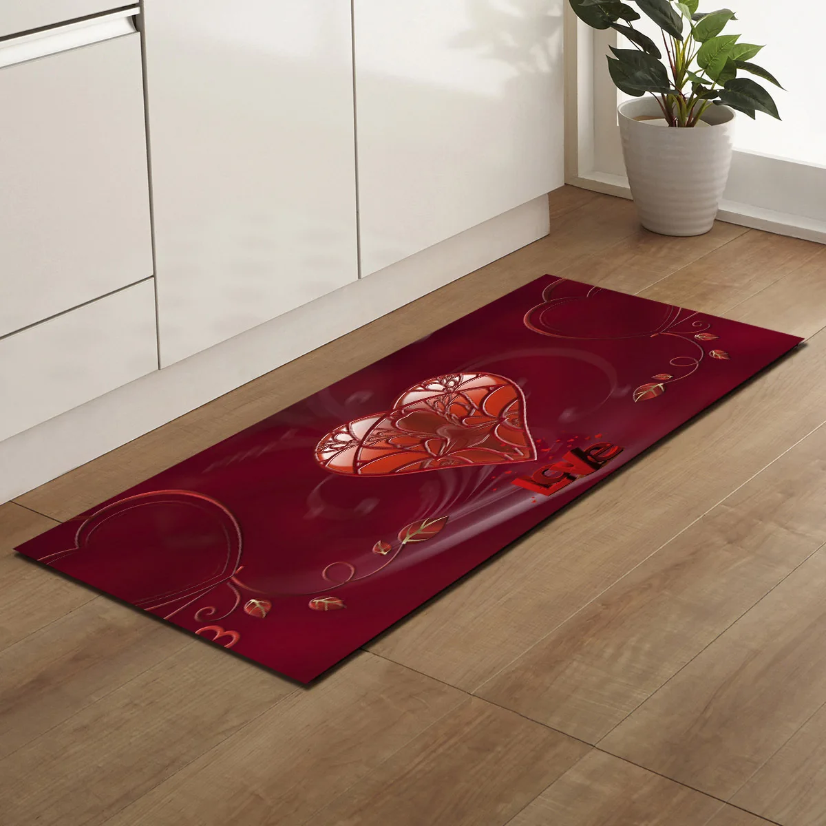 Кухонный коврик Zeegle на День святого Валентина напольный нескользящий добро