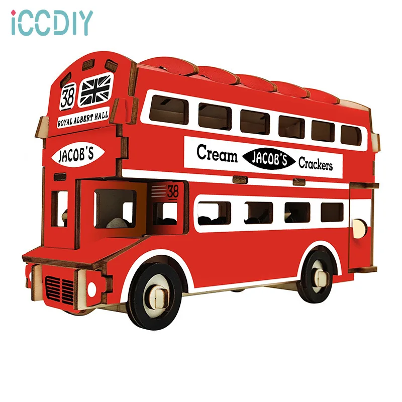 

Wooden 3D jigsaw puzzle toys, primary school students' ornaments, assembled buildings, children's handmade wooden models.