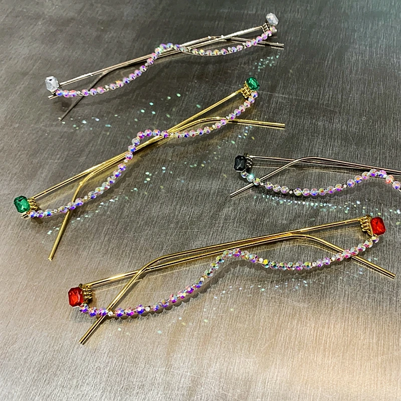 Женские солнцезащитные очки в полуоправе с бриллиантами украшения для очков |