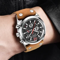 2022 new fashion mens watches top brand luxury watch for men casual leather quartz wristwatch male waterproof sport chronograph