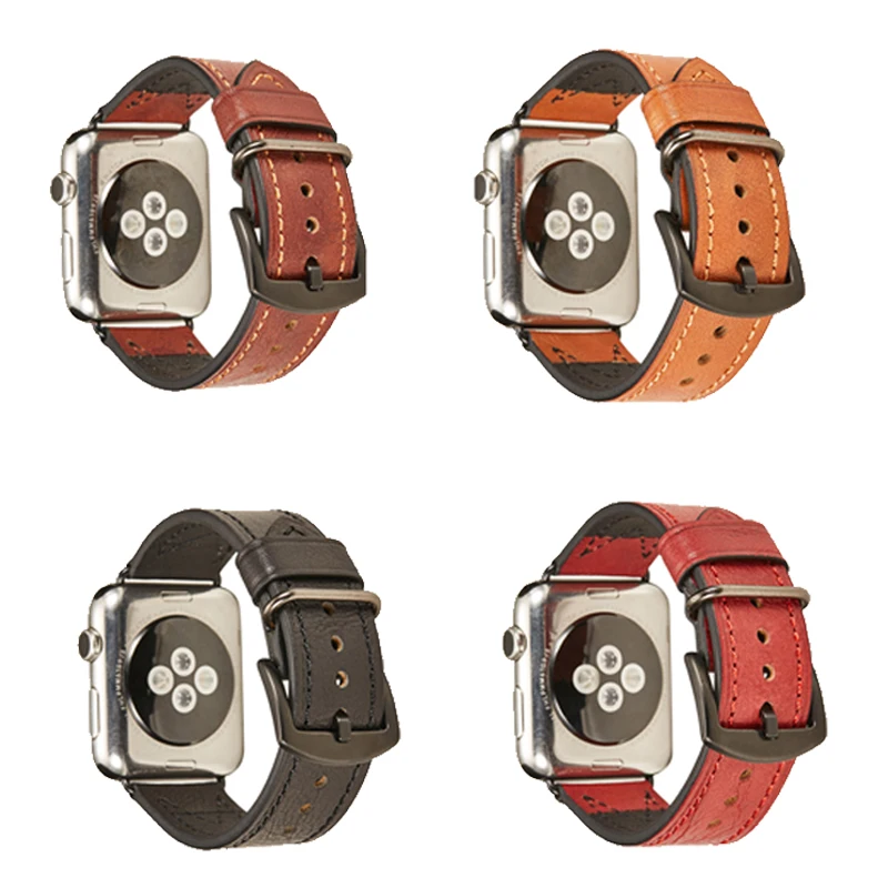 

strap for apple watch band Genuine leather loop 42mm 38mm watchband for iwatch 44mm 40mm series 5 4 3 2 1 bracelet belt