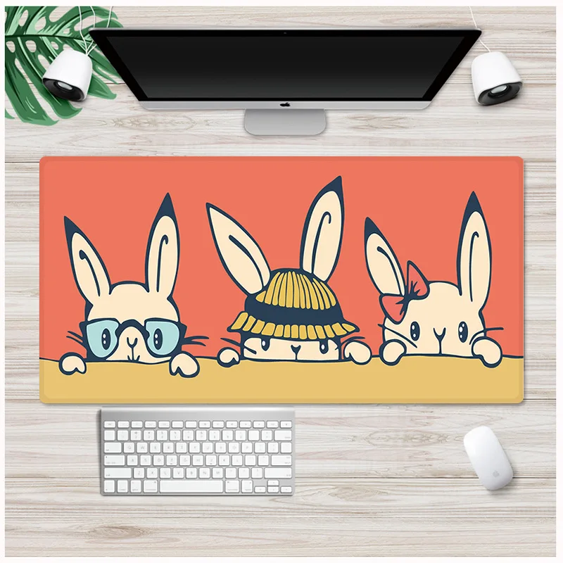 

900*400mm Cute Animal Large Size Mouse Pad Table Laptop Mousepad Computer Desk Pad For Macbook Gamer Anti-slip Big Size Mice Mat