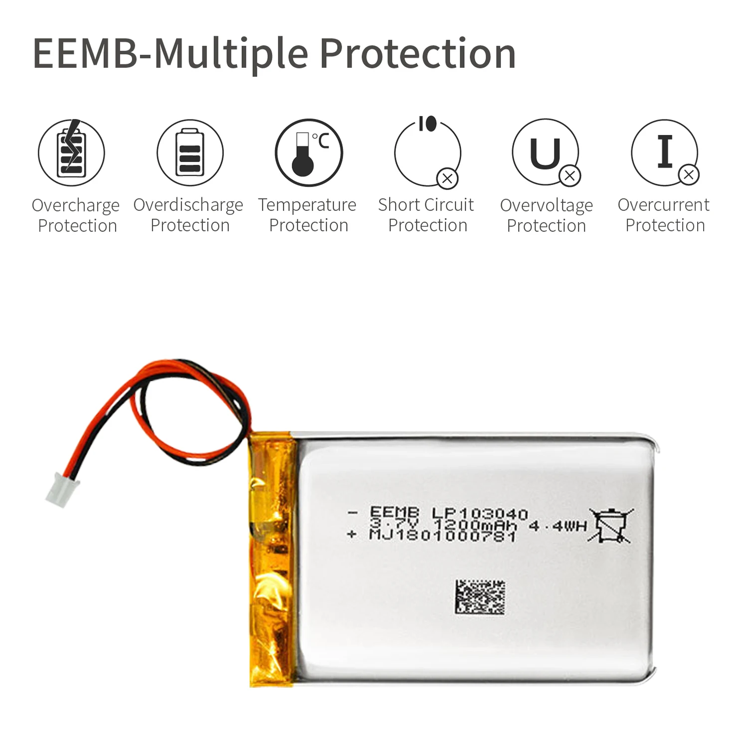 EEMB 3 7 в 1200 мАч 103040 литий-полимерная аккумуляторная батарея Lipo аккумуляторы Lipolymer
