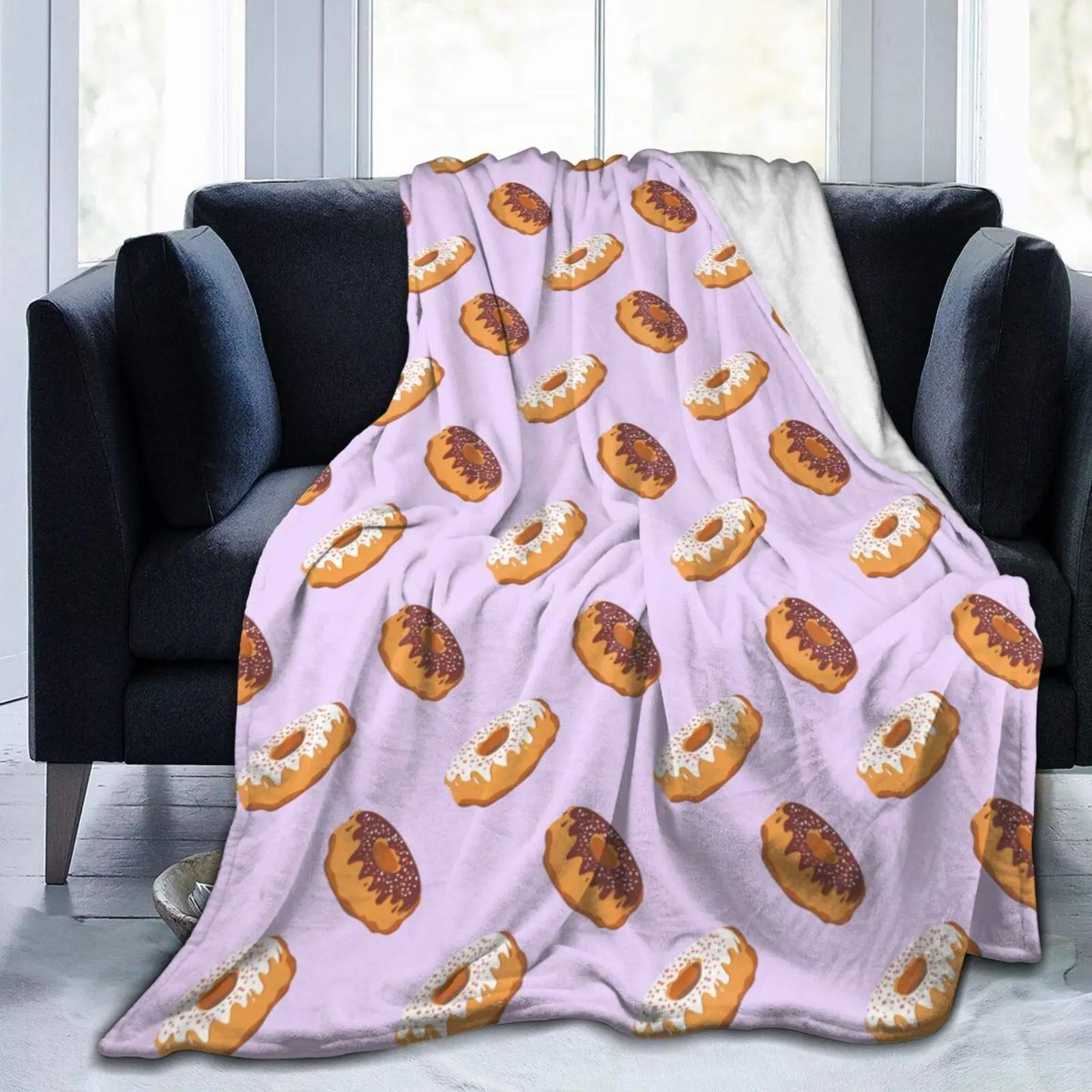 

Sweet Donuts Blanket,Flannel Throw Blanket Ultra Soft Micro Fleece Blanket Bed Couch Living Room 50"X40" for Baby