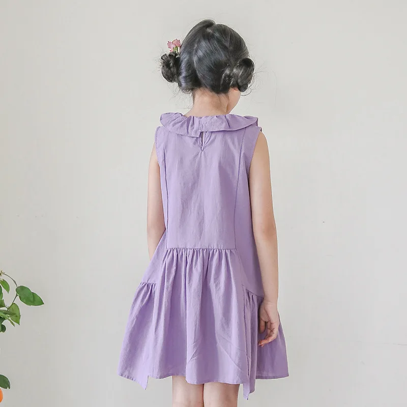 Платья для девочек летняя стильная одежда платья Vestido маленьких воротник моряка