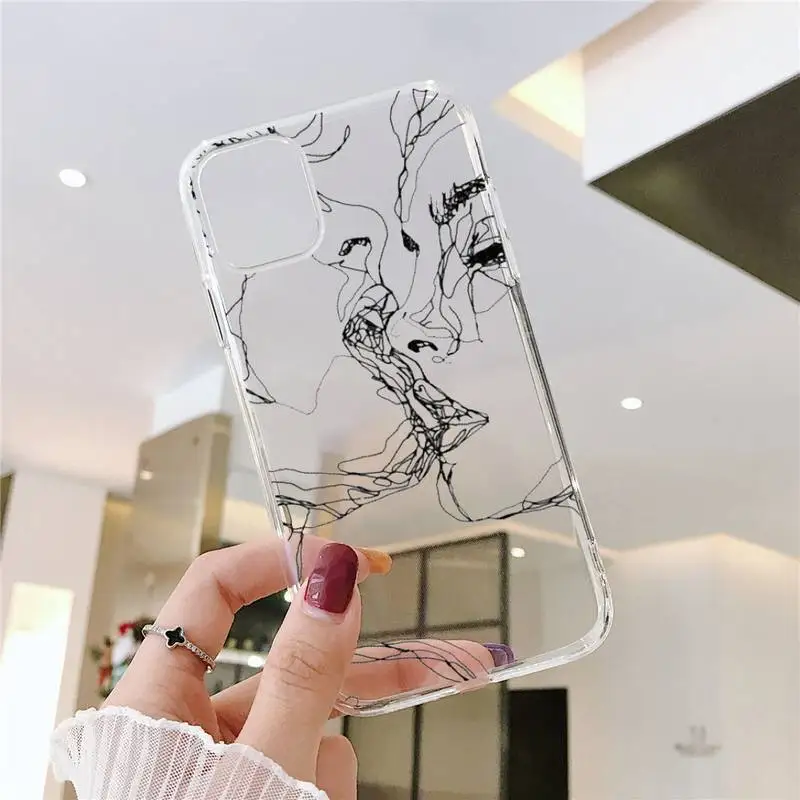 

David lines Adam Abstract Art Phone Cases Transparent soft For iphone 5 5s 5c se 6 6s 7 8 11 12 plus mini x xs xr pro max
