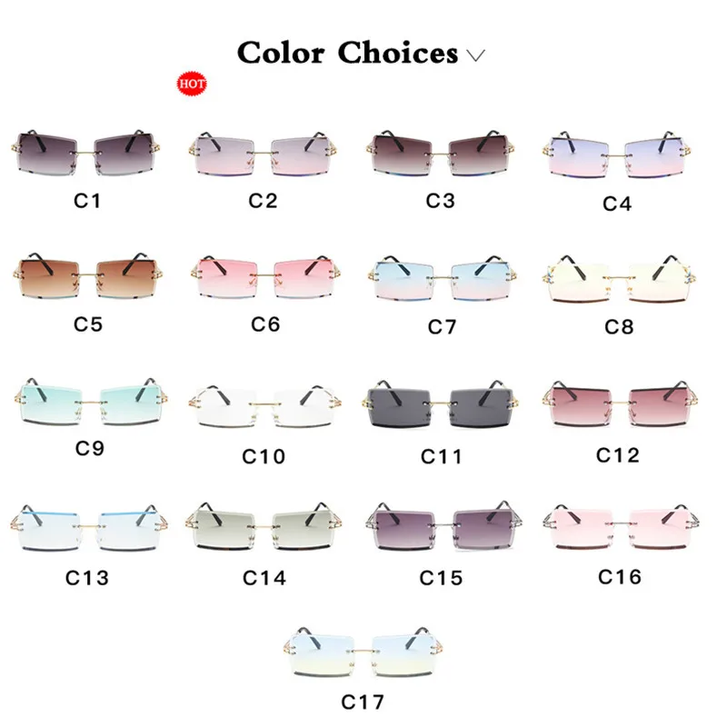 

Ahora Retro Frameless Cutting Lens Sunglasses Women 2021 Brand Designer Fashion Rimless Gradient Sun Glasses Shades Ladies