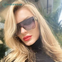 european and american style one piece windshield 2021 new sunglasses women retro big frame integrated color film eyeglasses