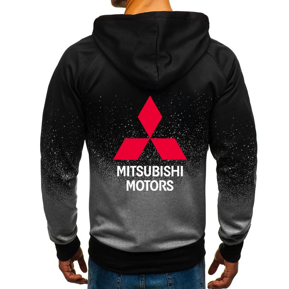 2021 весенние градиентные цветные толстовки Mitsubishi Motors мужские Модные хлопковые с