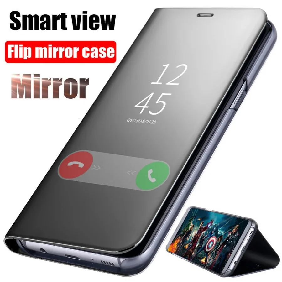 Умный зеркальный флип чехол для Xiaomi Redmi Note 7 8 5 6 Pro для Redmi 8A 7A 6A 5A 5 Plus Pro Note 4X K20 9T Pro S2 Y2 Y3 Go