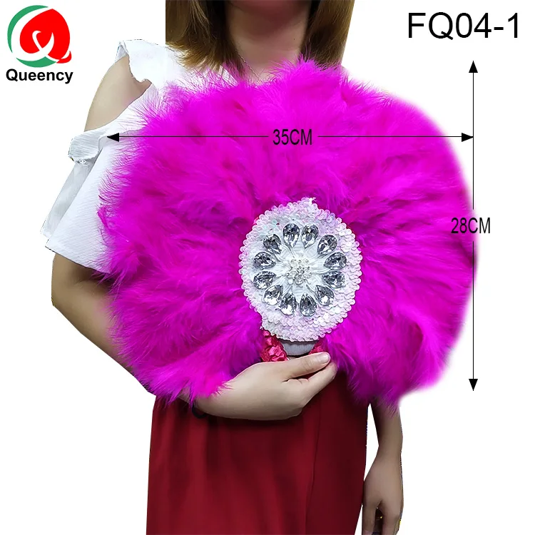

FQ04-5Pcs/bag Free shipping-2019 New style African Soft Feather Hand Fan and Gold Handle Dance Fans for Party 5colors