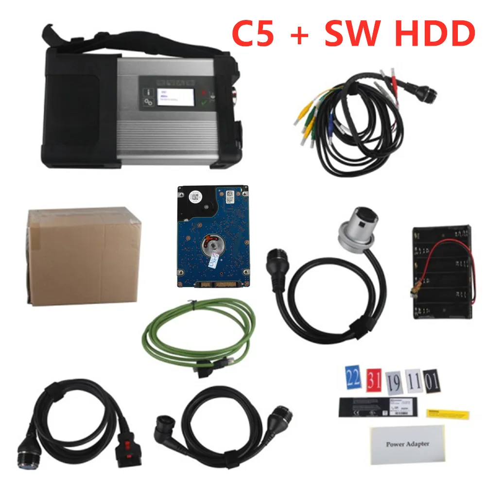 With HDD MB SD C5 подключения компактный 5 мультиплексор Wifi звезда Диагностика для автомобилей и грузовиков Быстрая - Цвет: With HDD