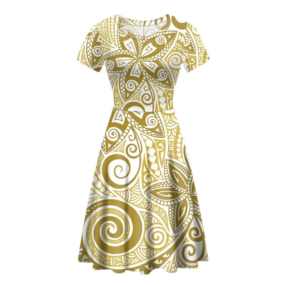 

Kui Liu, модное женское платье для вечерние, гаваское искусство, Плюмерия с Полинезийским принтом, платье для девочек, повседневное женское пла...